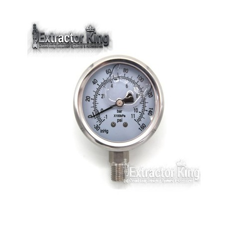 All Stainless Steel Compound Gauge 1/4” MNPT