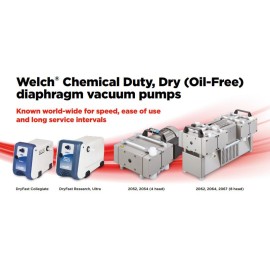 Welch Chemical Duty, Dry (Oil-Free) Diaphragm Vacuum Pumps