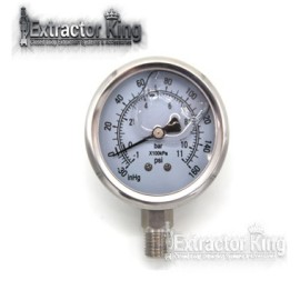 All Stainless Steel Compound Gauge 1/4” MNPT